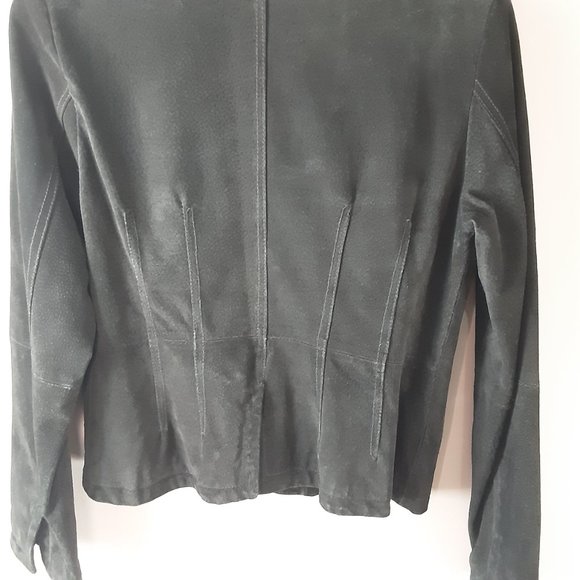 Atmosphere Women's Black Suede Leather Jacket Blazer Size Large - Picture 8 of 16